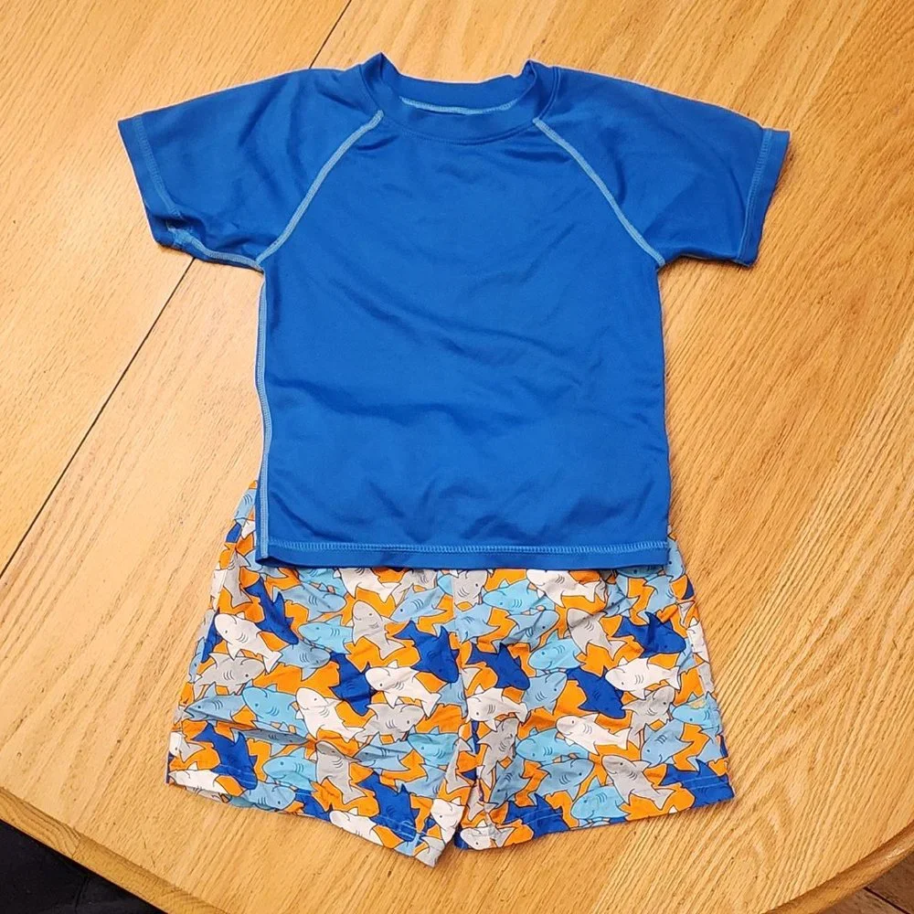 Kanu/Wippette Toddler Rashgaurd & Swim Trunk Set Size 4T